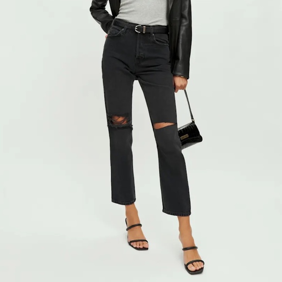 Black Cynthia High Rise Straight Jeans - Picture 1 of 6